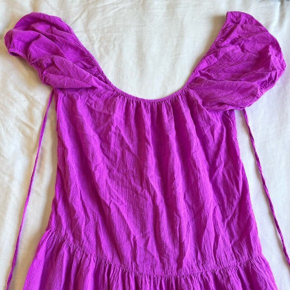 Honorine Womens Dress Purple Elodie Tiered Maxi Square Neckline Size S Small - Picture 2 of 5